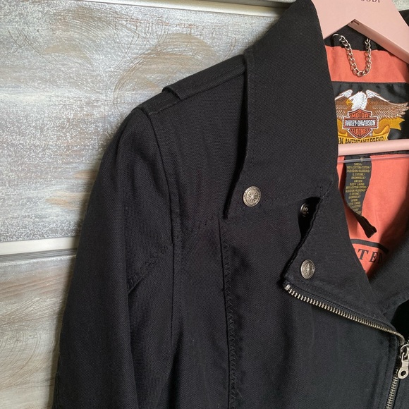 Harley Davidson Asymmetrical Zip Black Jacket - Picture 2 of 12